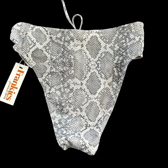 NWT Frankie’s Bikinis size XS Jetty High Waisted Bikini Bottom Python Gray New - Picture 2 of 5